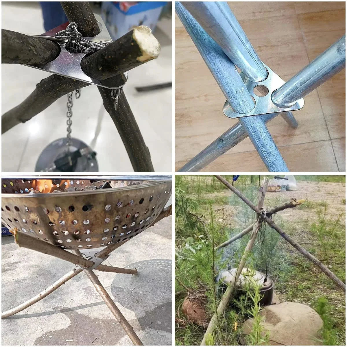 Portable Camping Tripod Hanging Rack Campfire Cooking