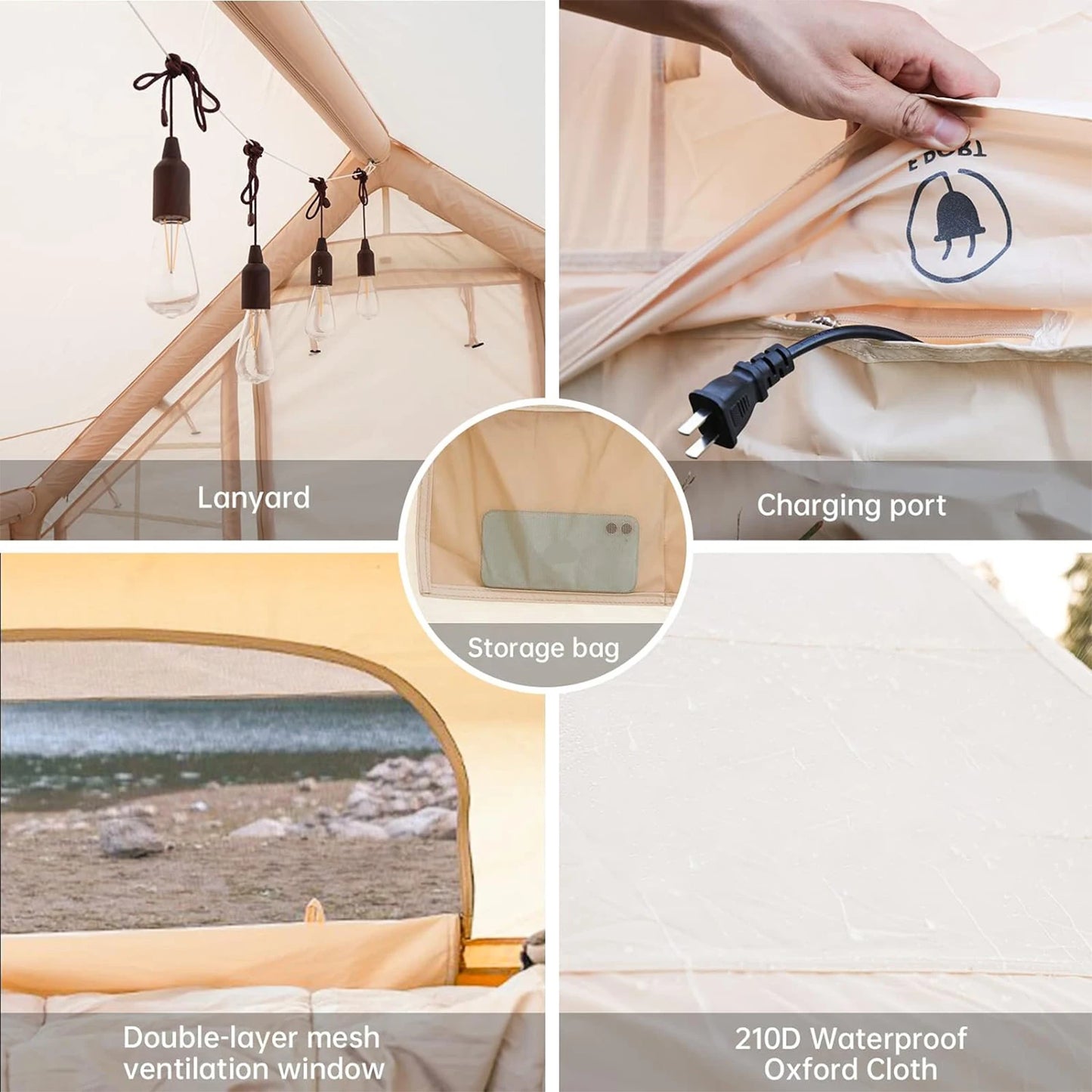 Inflatable 4 Season Portable Glamping Tent for 4-6 People