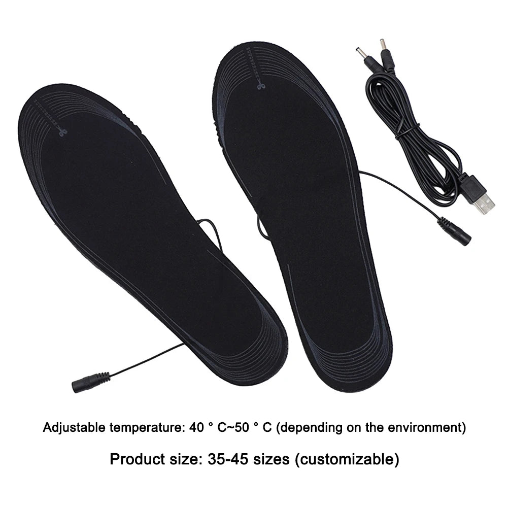 Unisex Soft Heating Insoles Adjustable Temperature Rechargeable