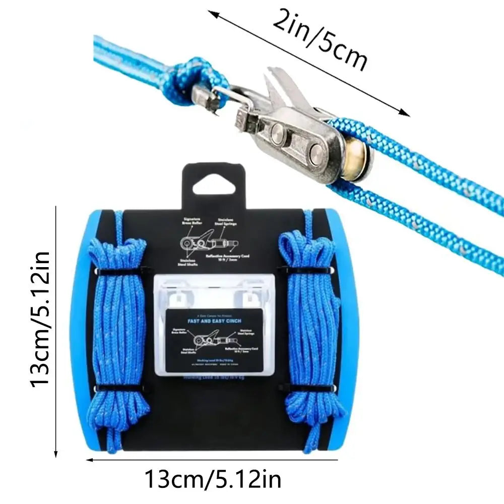 Lock Buckle Rope with Roller Tensioner 6 Hooks