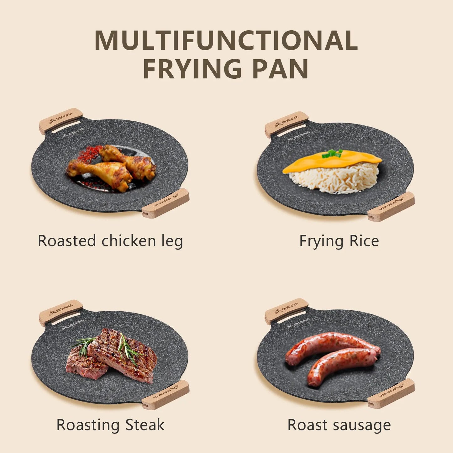 30CM Outdoor BBQ Grill Pan Non Stick Stovetop
