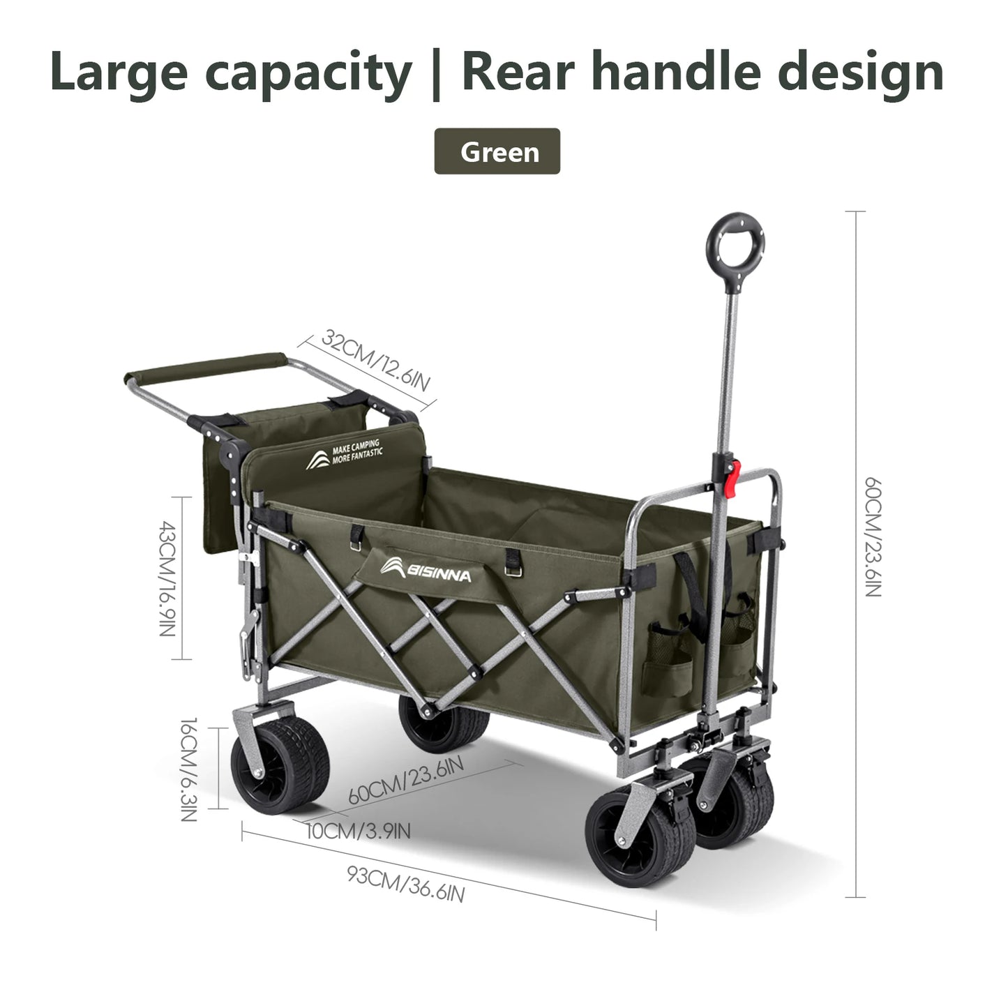 Camping Wagon Cart Folding Utility Heavy Duty Large Capacity