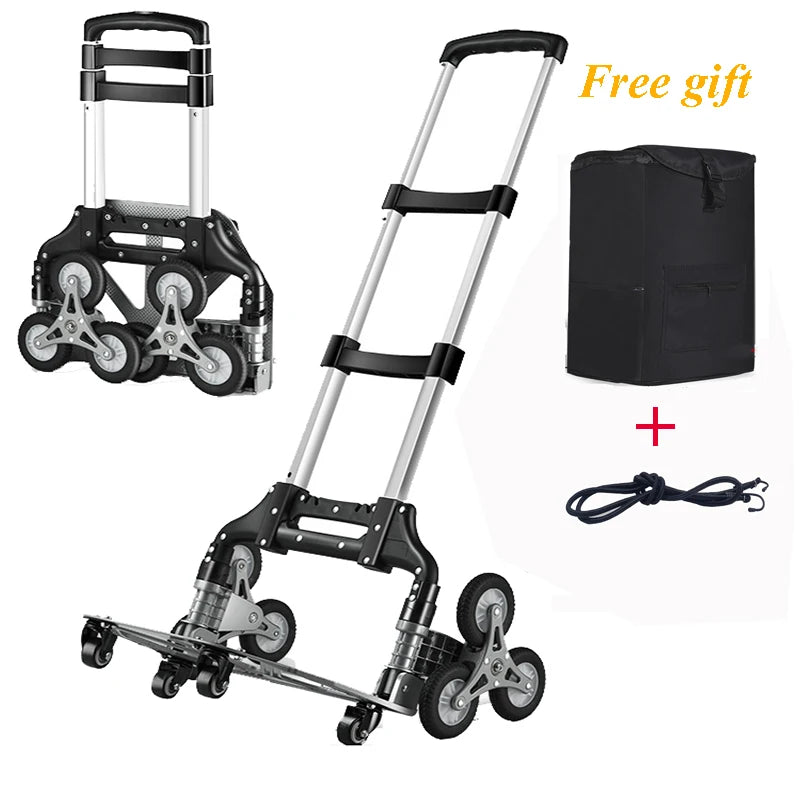 Hand Truck with Bungee Cord Heavy Foldable Trolley for Upstairs