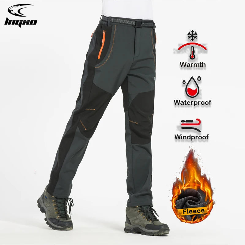 Thick Warm Fleece Hiking Pants Men