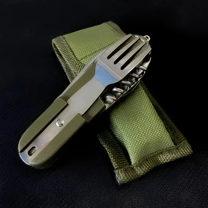 Stainless Steel 7 in 1 Camping Cutlery Set