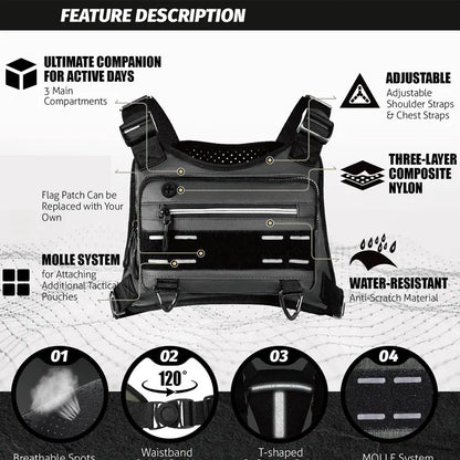 Outdoor Chest Bag For Men Front Rig Pouch