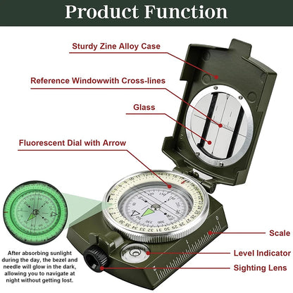 Tactical Survival Compass - Waterproof & Shockproof