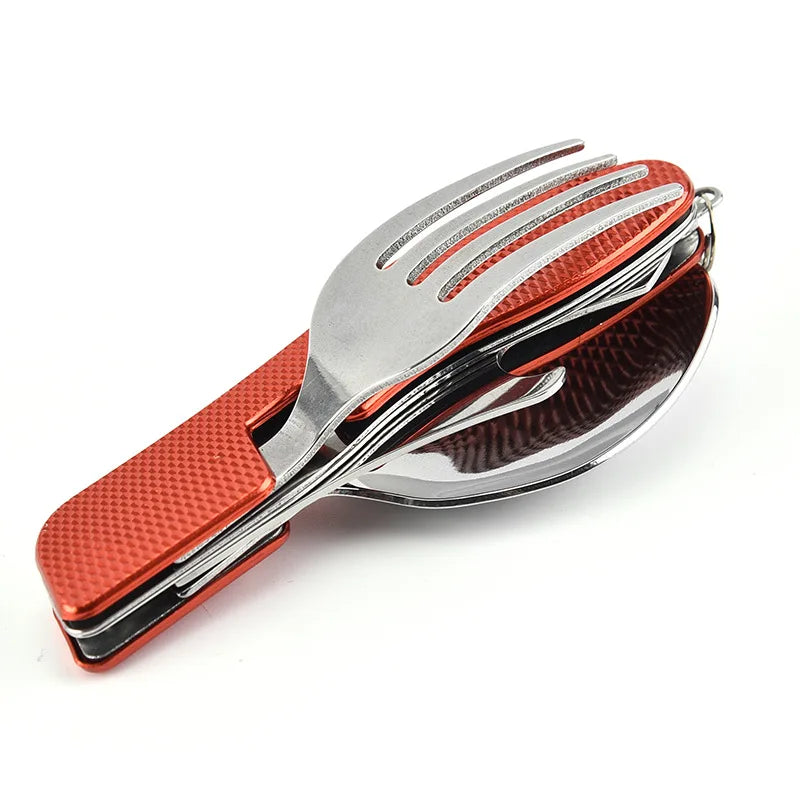 4 in1 Foldable Camping Utensil Set
