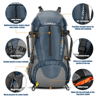 50L Waterproof Outdoor Camping Travel Backpack Pack