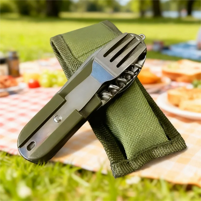 Stainless Steel 7 in 1 Camping Cutlery Set