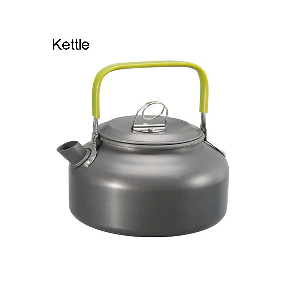 Outdoor camping cookware set aluminum non stick pot