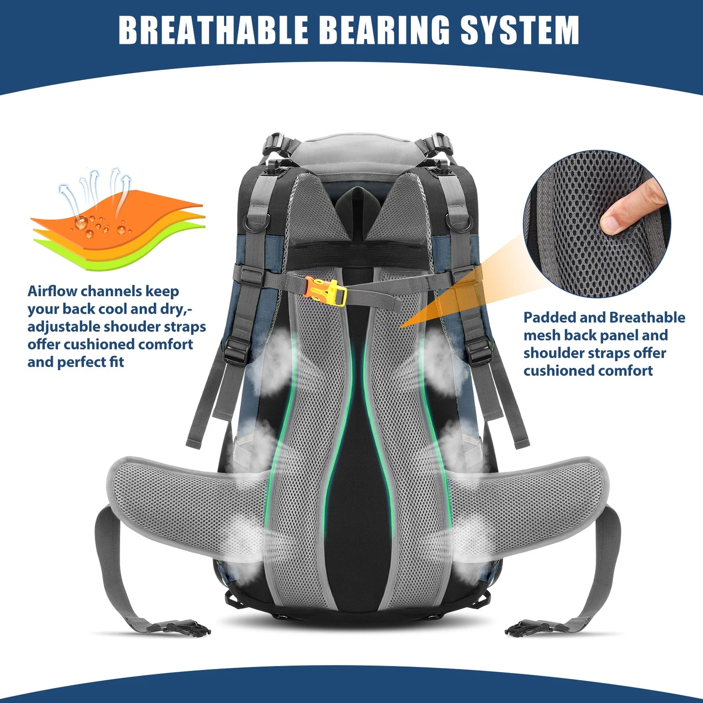 50L Waterproof Outdoor Camping Travel Backpack Pack