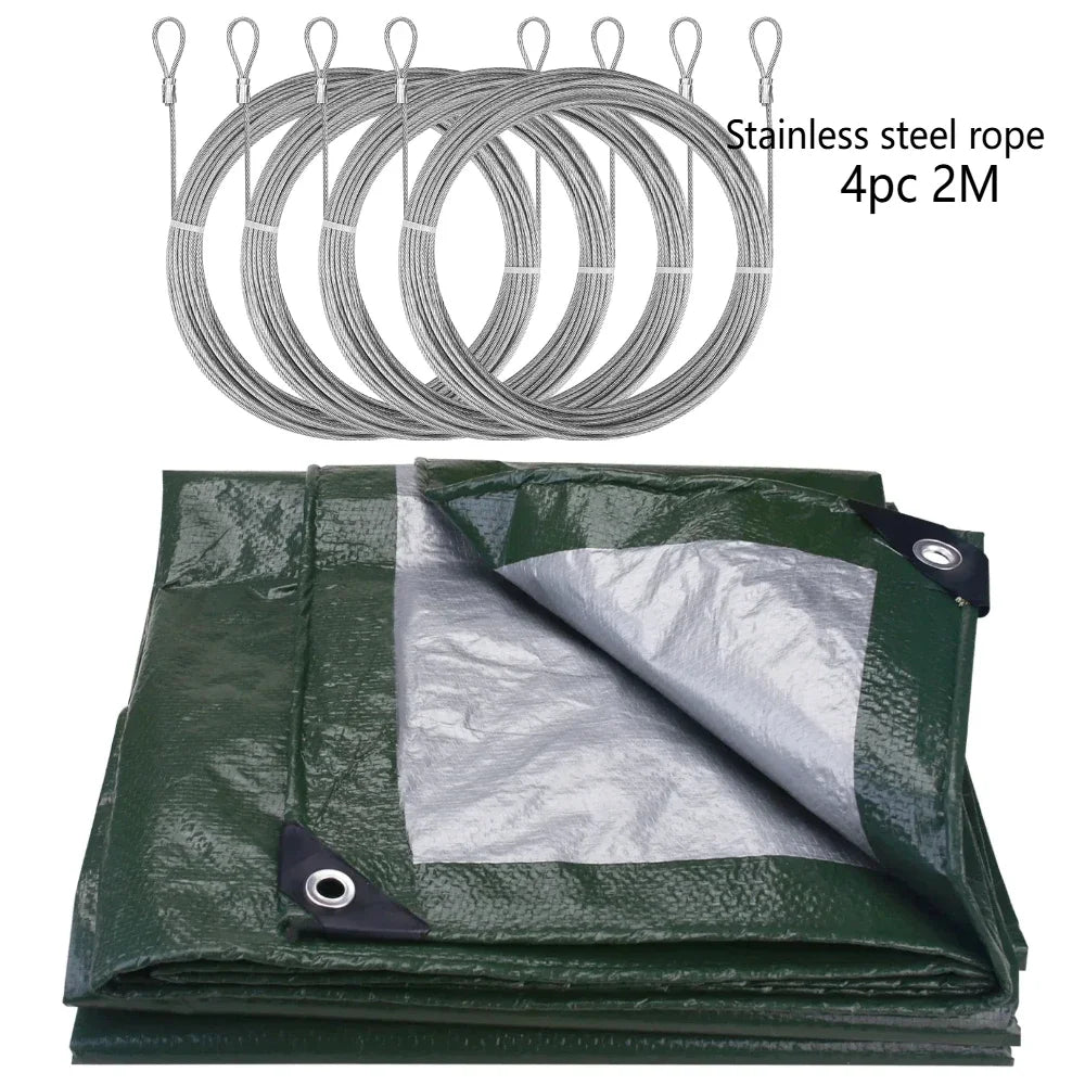 Large Waterproof Heavy Duty 5x4m/3x2m Tarp Rain Cover