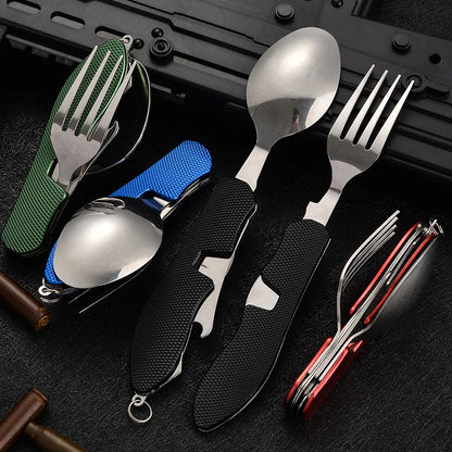 4 in1 Foldable Camping Utensil Set
