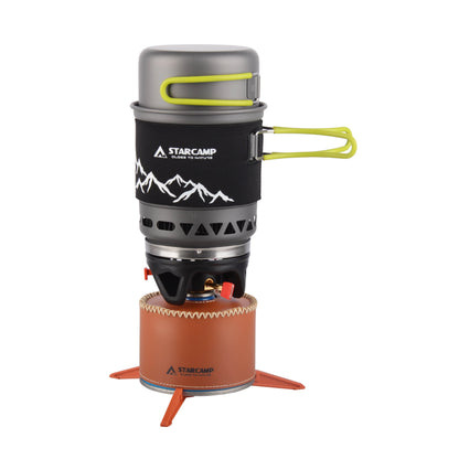 STARCAMP 1000+500ml Outdoor Camping Cooking System Hiking Fastboil Jet Cooker Gas Stove