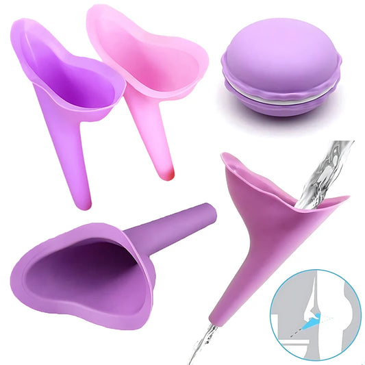 1PC Pink/Purple Silicone Stand Up Pee Funnel