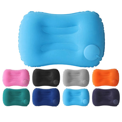 1pc Press And Inflate Portable Neck Pillow