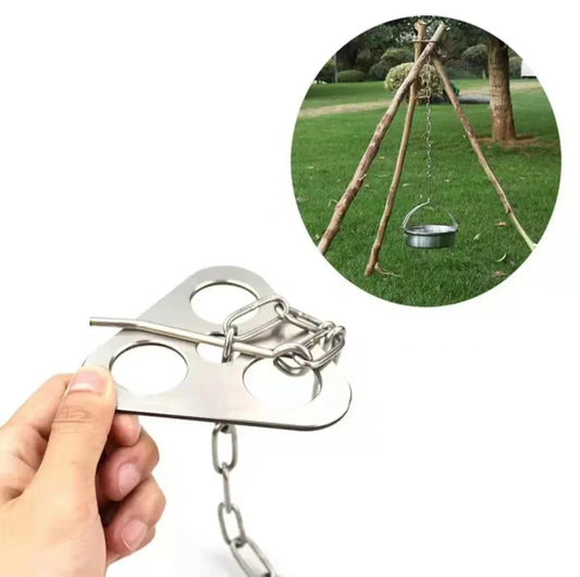 Portable Camping Tripod Hanging Rack  Campfire Cooking