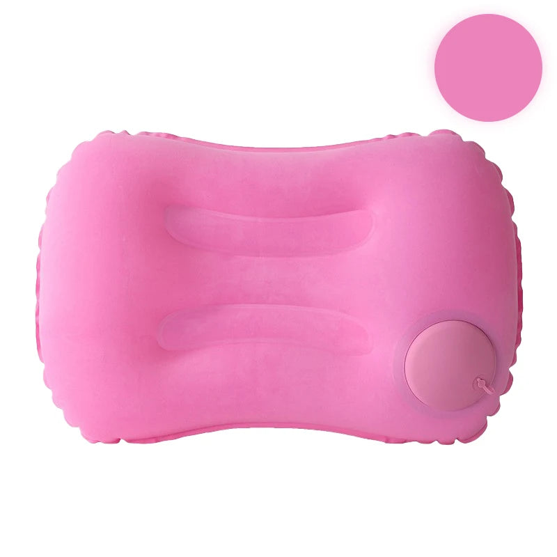 1pc Press And Inflate Portable Neck Pillow
