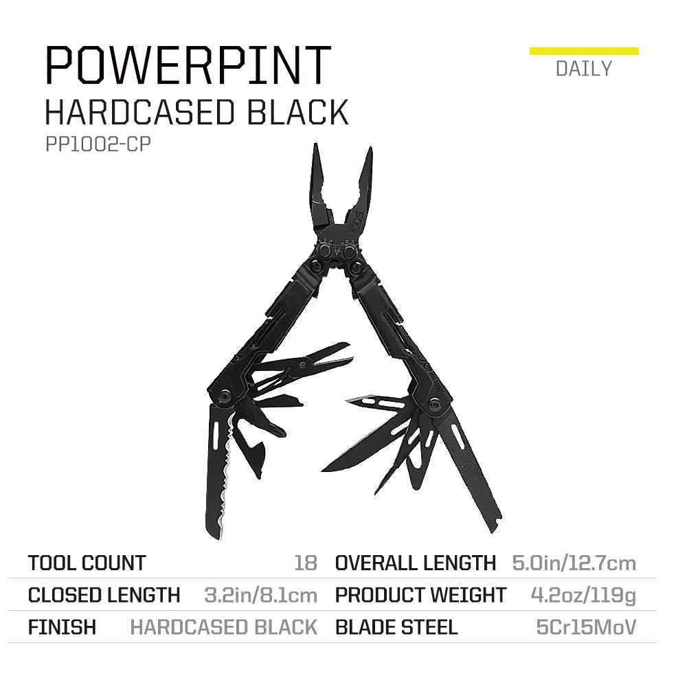 18-in-1 Tactical Multi-Tool with Folding Pliers & Knife