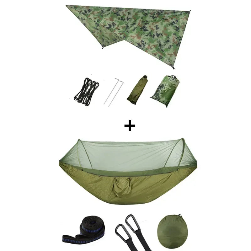Pop-Up Portable Camping Hammock with Mosquito Net