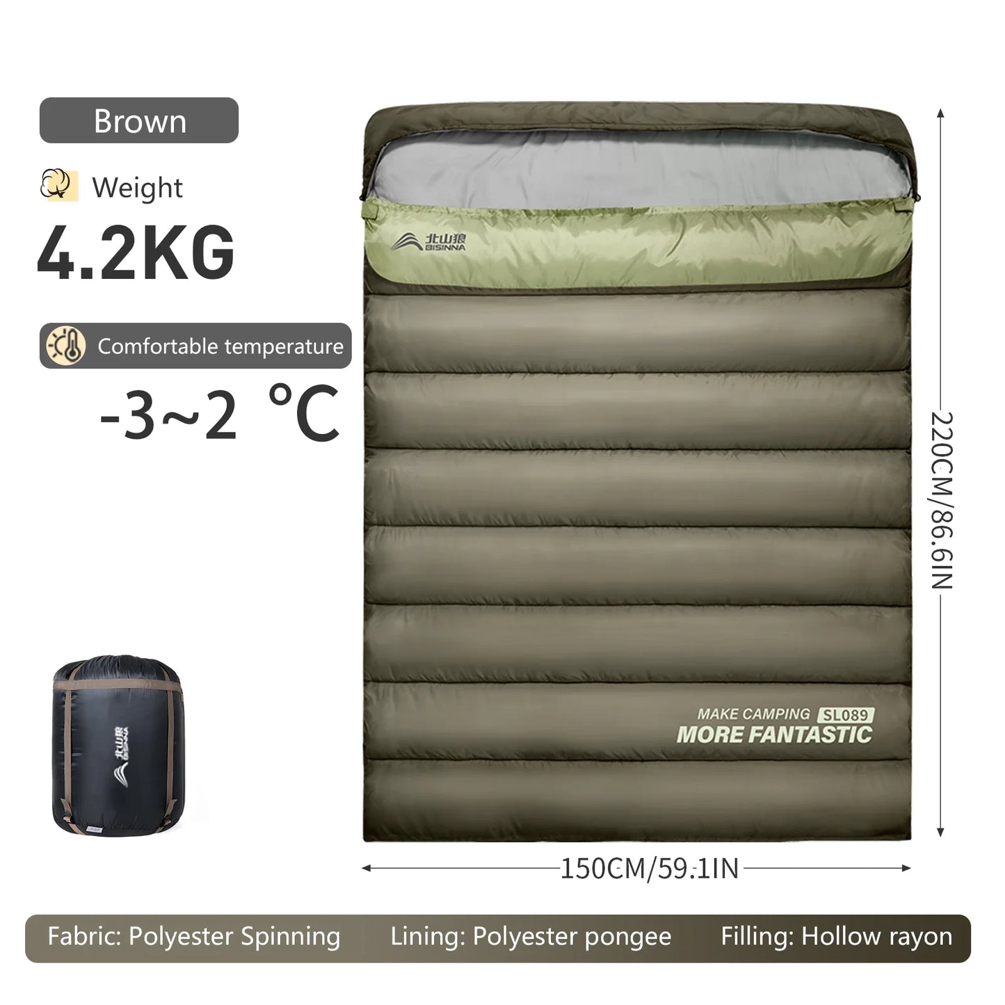 2 Person Camping Sleeping Bag