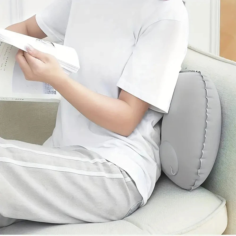 1pc Press And Inflate Portable Neck Pillow