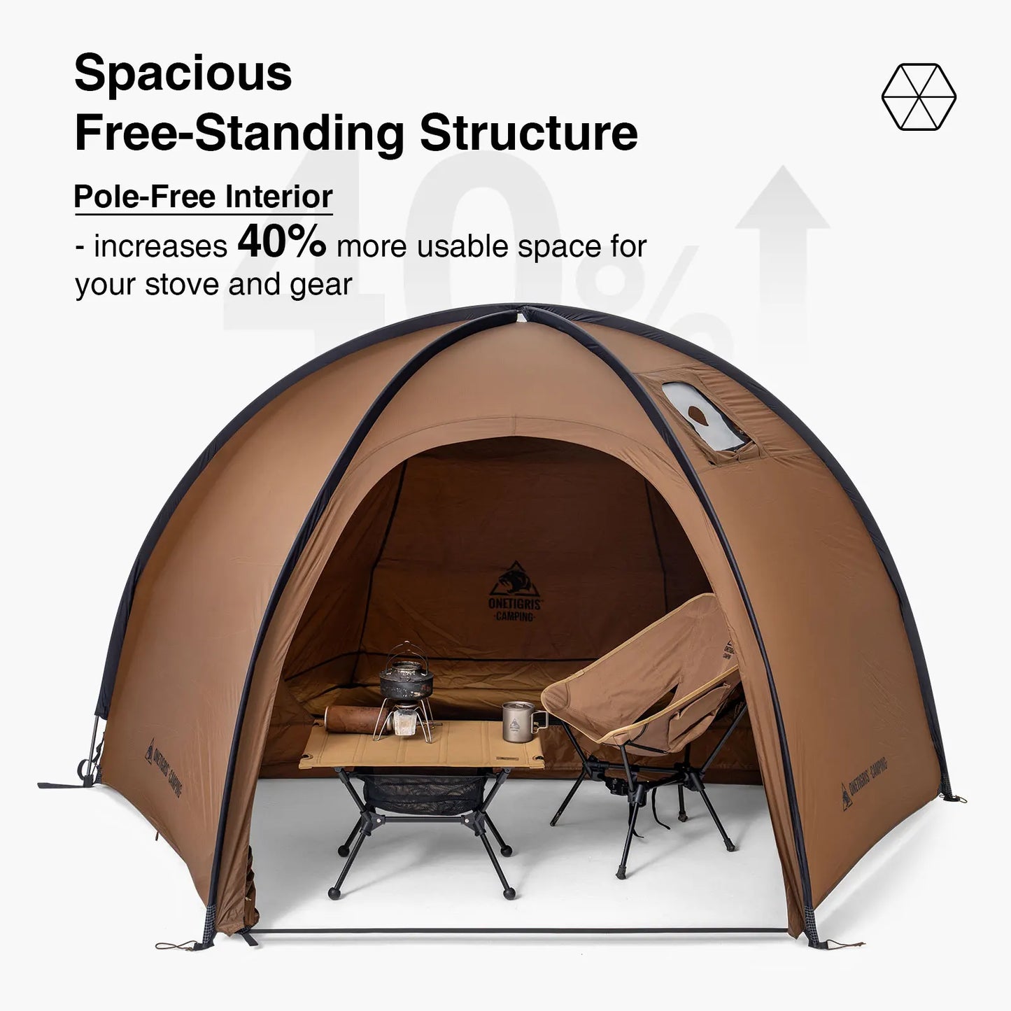 Solo Dome Tent with Stove Jack 3000mm Waterproof