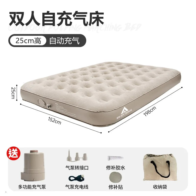 Queen portable Camping Self Inflatable Bed Twin