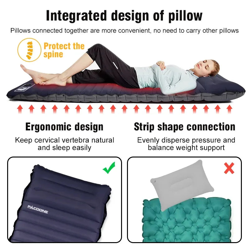 Outdoor Thicken Camping Mattress Ultralight Self-inflating