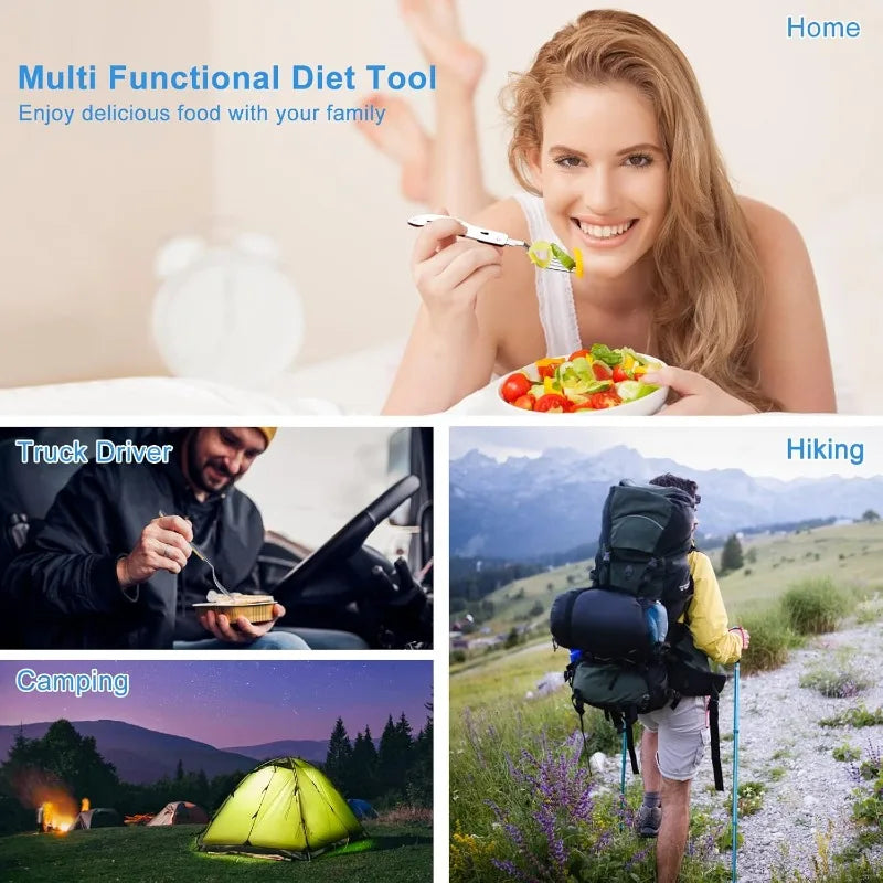 4 in1 Foldable Camping Utensil Set