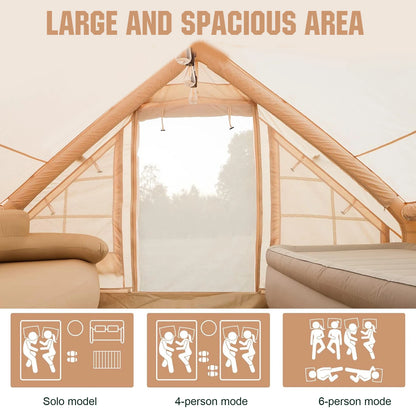 Inflatable 4 Season Portable Glamping Tent for 4-6 People