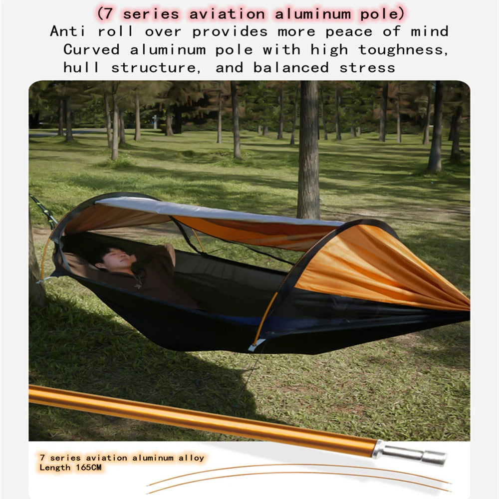 Portable Camping Mosquito Net Hammocks With Awning