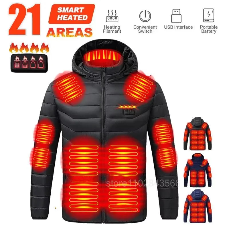 Men Heated Jacket USB Electric Heated Coat