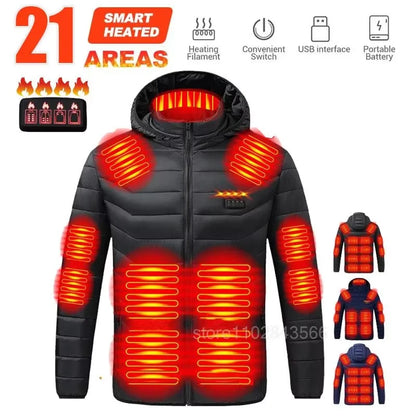 Men Heated Jacket USB Electric Heated Coat
