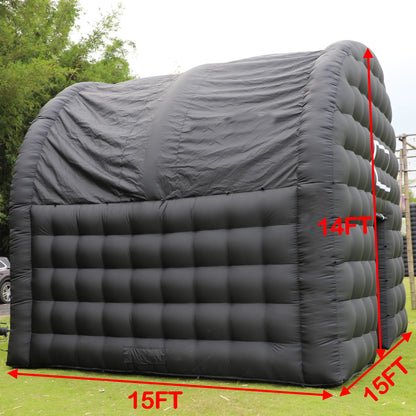 Large Black Inflatable Tent(15x15x14FT) Includes Blower Square