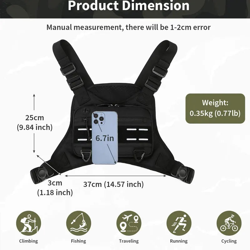 Outdoor Chest Bag For Men Front Rig Pouch