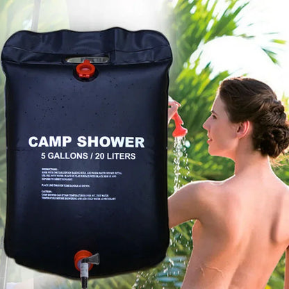 Large Capacity 20L Outdoor Shower Bag Solar Powered Heating for Camping