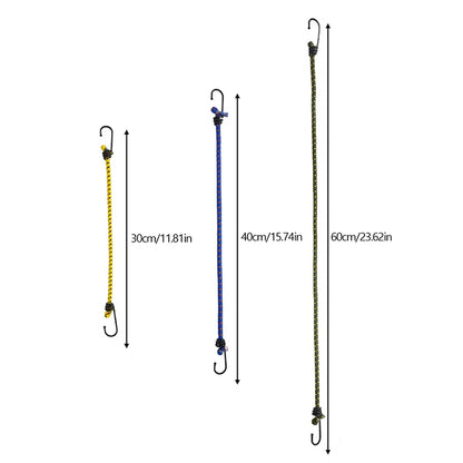 6Pcs Outdoor Camping Elastic Rope with Iron Hooks