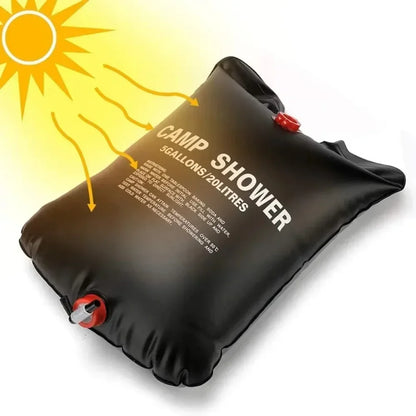 Large Capacity 20L Outdoor Shower Bag Solar Powered Heating for Camping