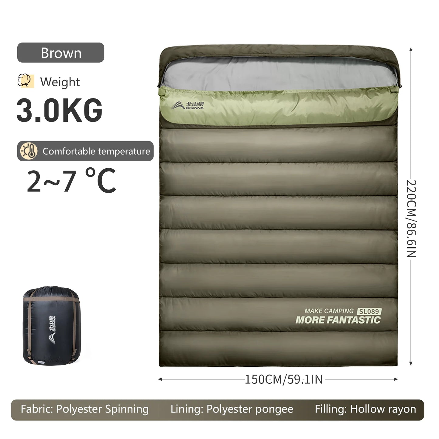 2 Person Camping Sleeping Bag