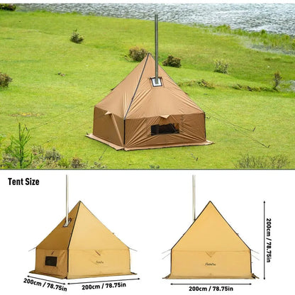 Portable Outdoor Yurt Tent with Stove Vent and Snow Skirt