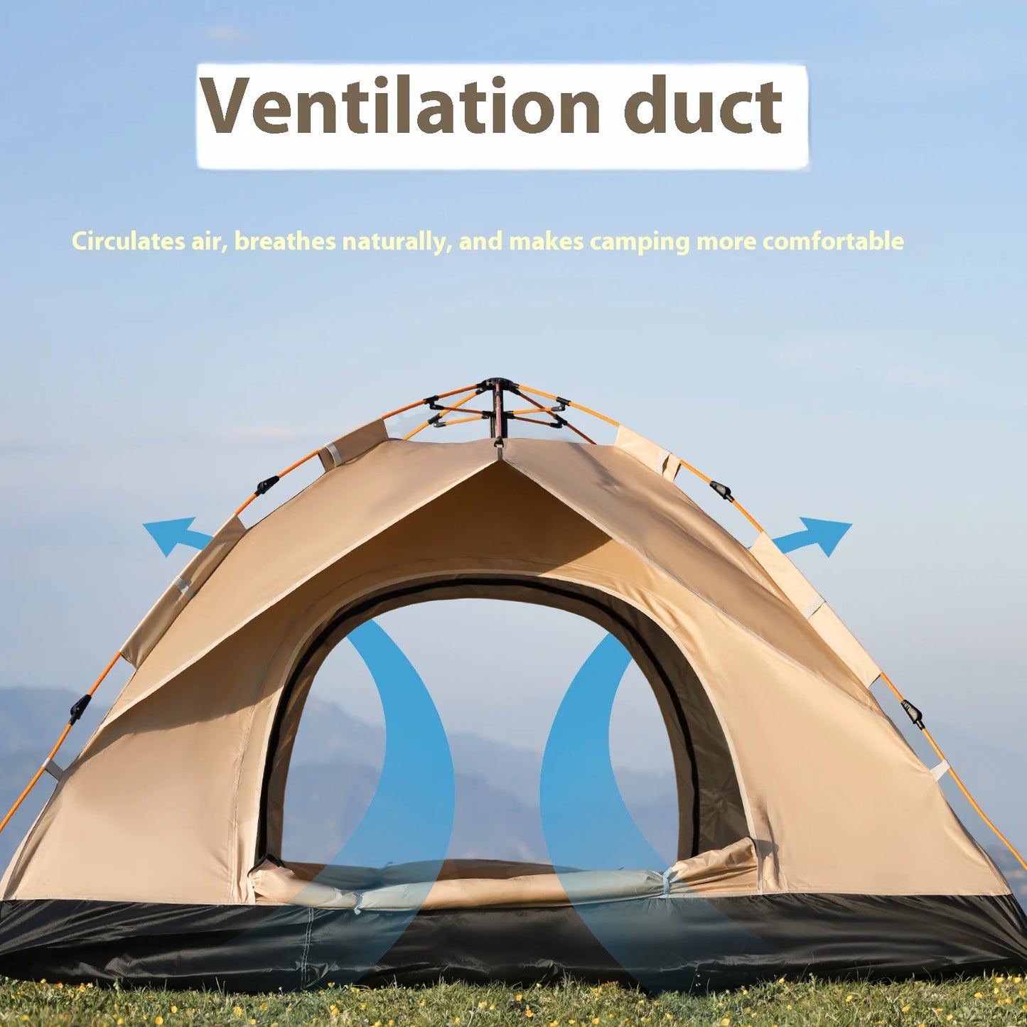 Instant Golden Tent - Portable 3-4 Person