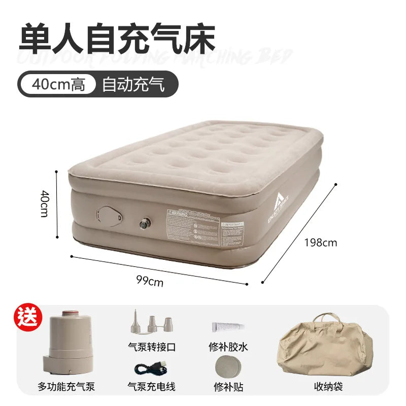 Queen portable Camping Self Inflatable Bed Twin