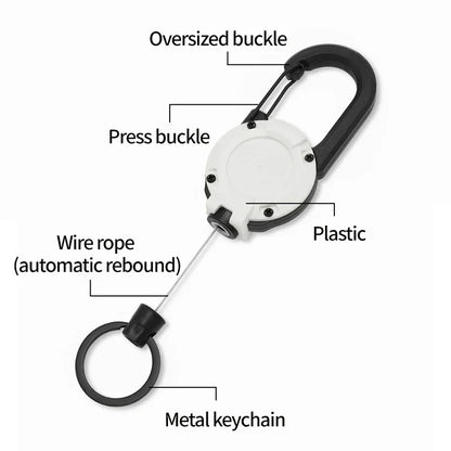 1pc Steel Wire Tactical Automatic Retractable Buckle Rope