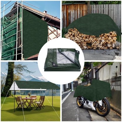 Large Waterproof Heavy Duty 5x4m/3x2m Tarp Rain Cover