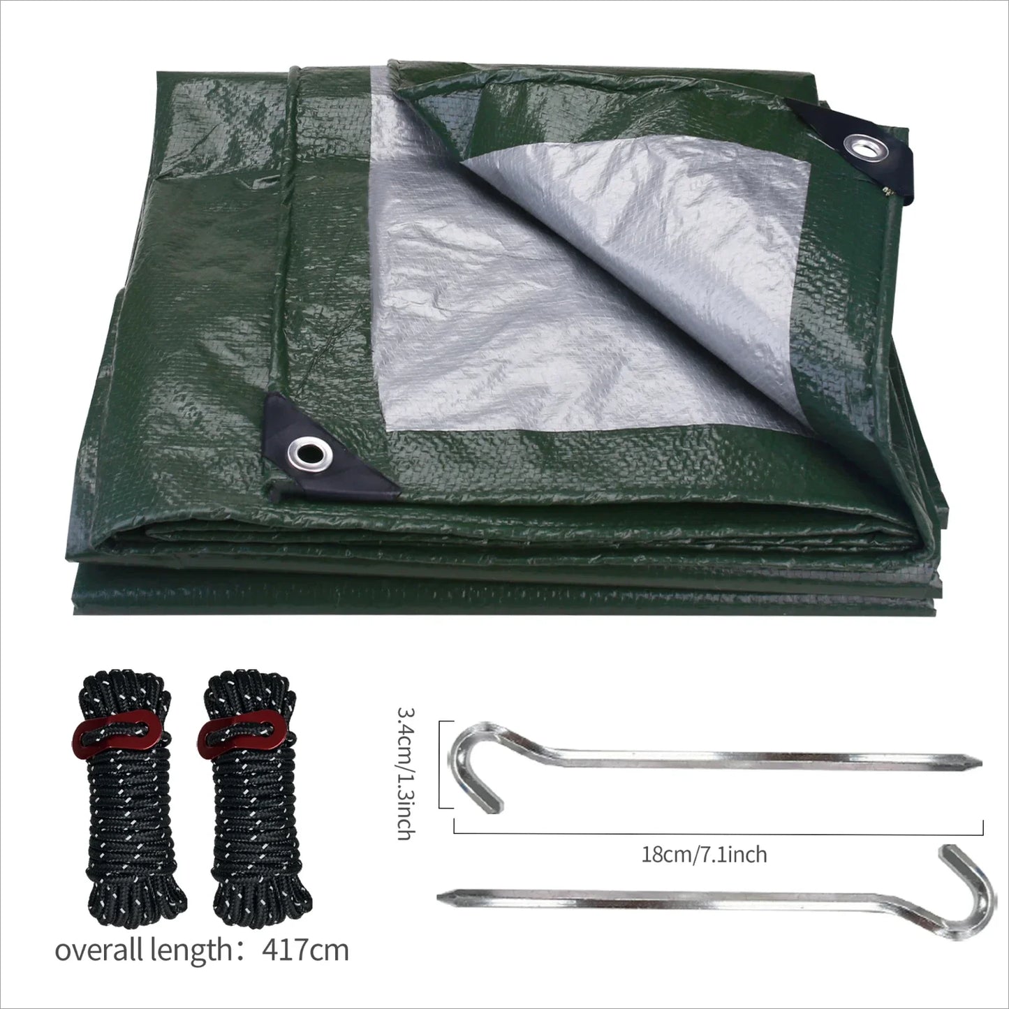 Large Waterproof Heavy Duty 5x4m/3x2m Tarp Rain Cover
