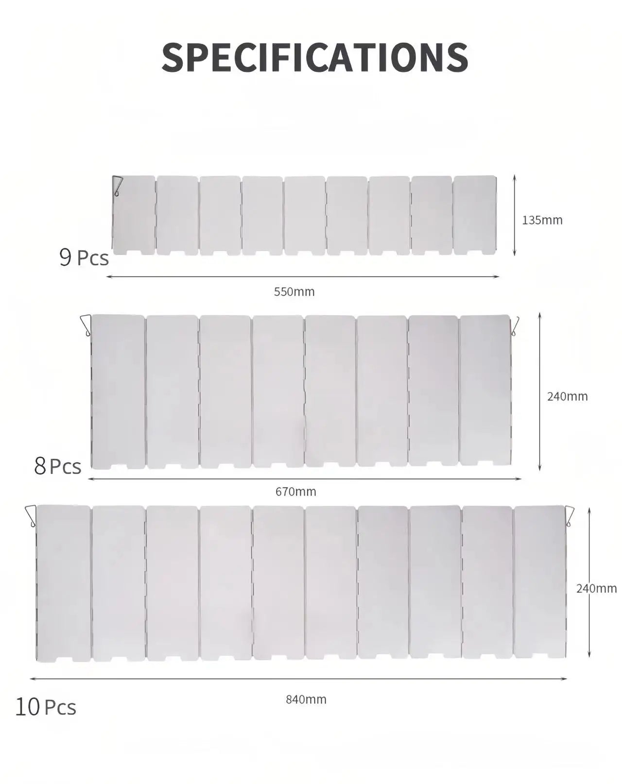 8/9/10 Plates Gas Stove Wind Shield Outdoor