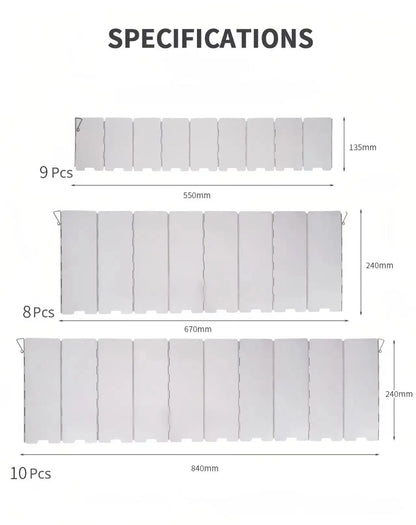 8/9/10 Plates Gas Stove Wind Shield Outdoor