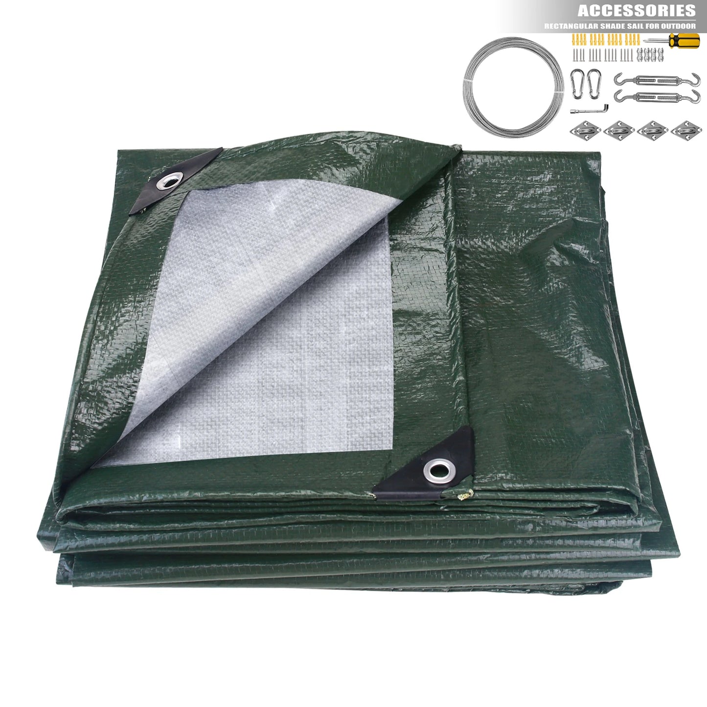 Large PE Tarpaulin Waterproof Sheet Cover with Reinforced Grommets